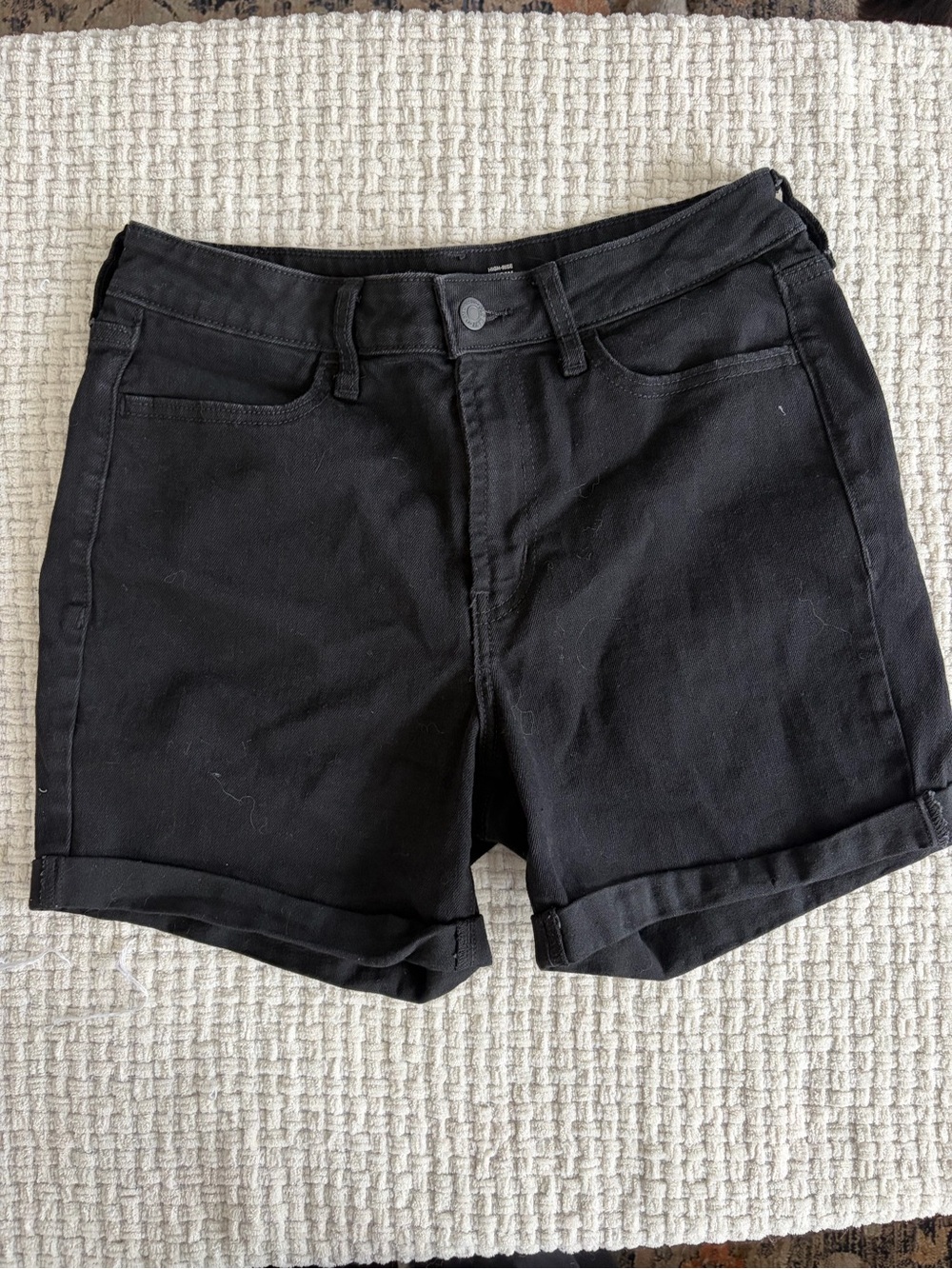 Old Navy Black Rolled Hem Jean Shorts